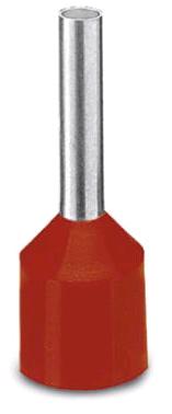 Phoenix Contact DIN - Short-Circuit-Proof Ferrule; AI-XL 10-12 RD; #8 Single Wire; Red; Polypropylene; 100 ct.